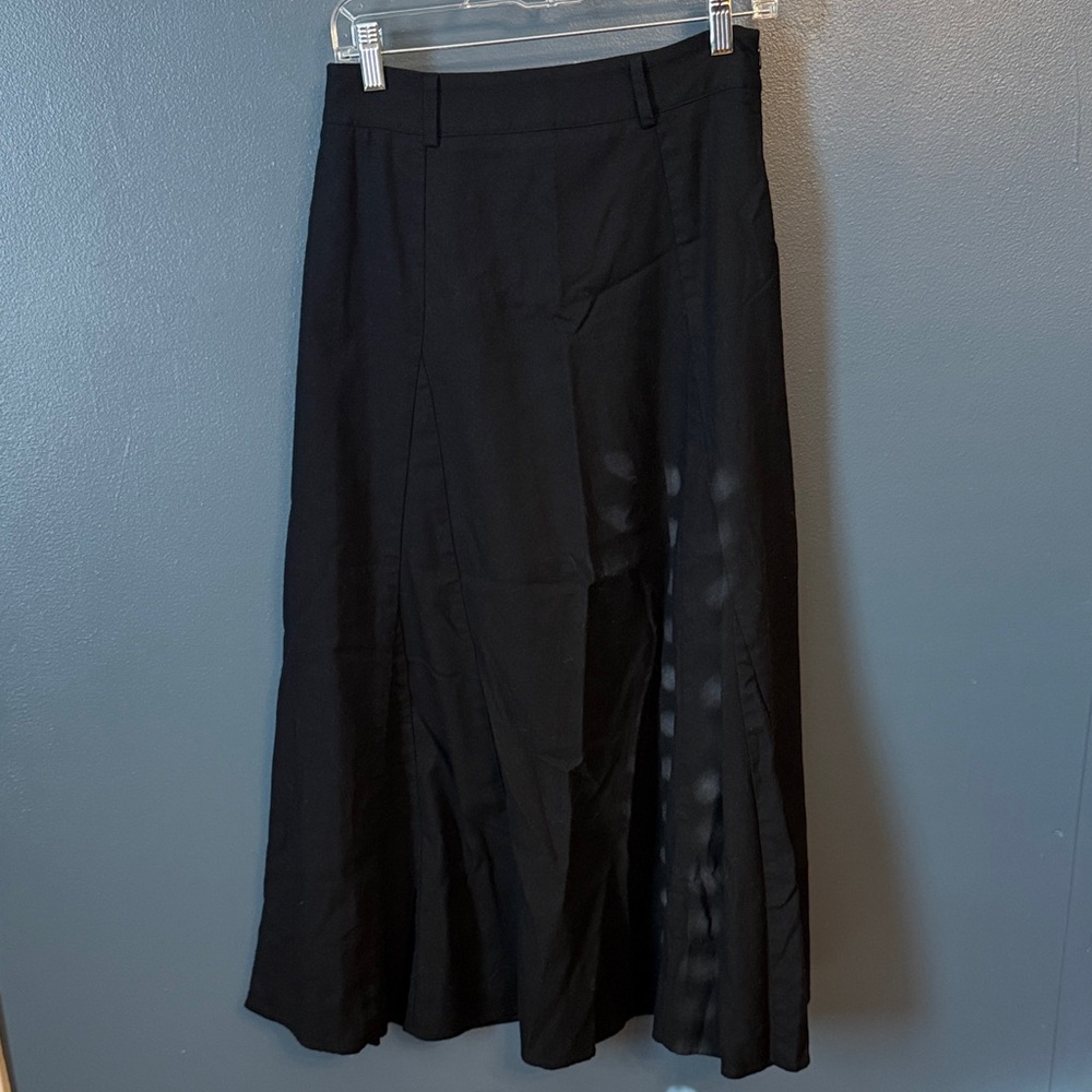 Entro Elegant Black Linen Blend Maxi Skirt